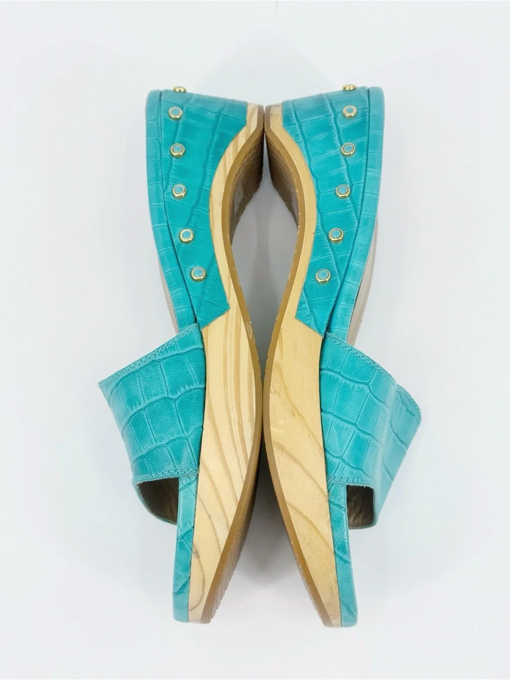 Stuart Weitzman Studded Genuine Leather Platform Mule Sandals